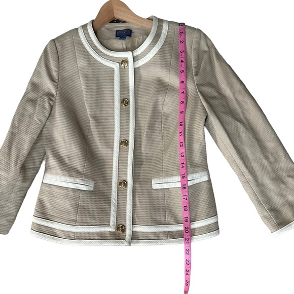 Pendleton White & Tan Button‎ Down Business Blazer Size: 8 - Picture 10 of 13